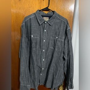 2xl longe sleeve button down denim-like